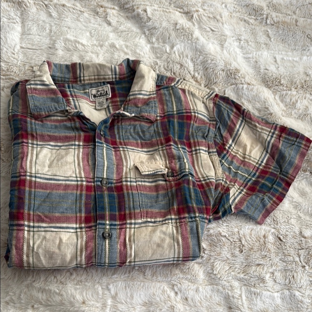 Woolrich Men's Plaid Shirt - Red and Blue